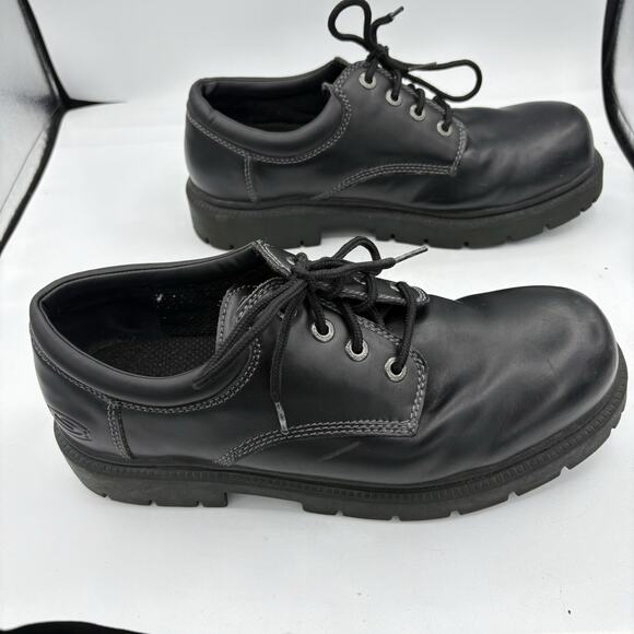 Skechers Dress Work Shoes Mens Size 13 Lace Up Leather Upper Black Platform - Picture 9 of 11